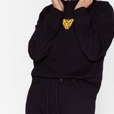 Hooded Sweatshirt "Tiger"__L / Nero