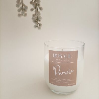 PAMELA - Handmade grapefruit candle in recycled glass