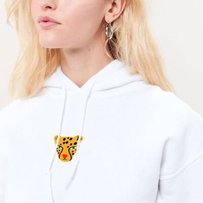 Hooded Sweatshirt "Tiger"__L / Bianco
