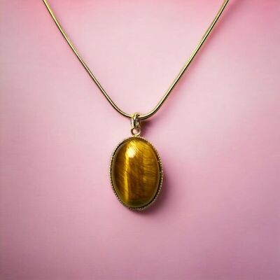 "CATHERINE" pendant in tiger's eye stone