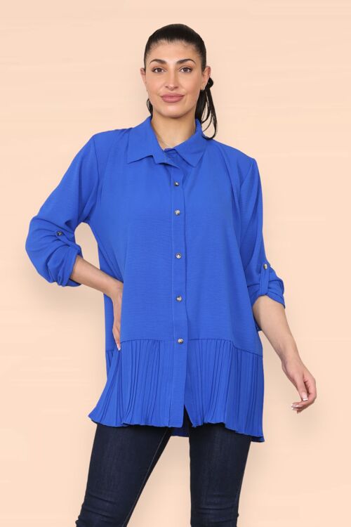 Pleated Hem Panel Shirt