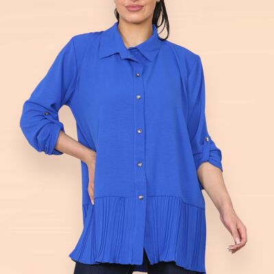 Camicia con pannello con orlo plissettato