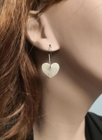 Boucles d'oreilles cœur pailleté couleur au choix et acier |cadeau pour femme | boucles d'oreilles cœur 7