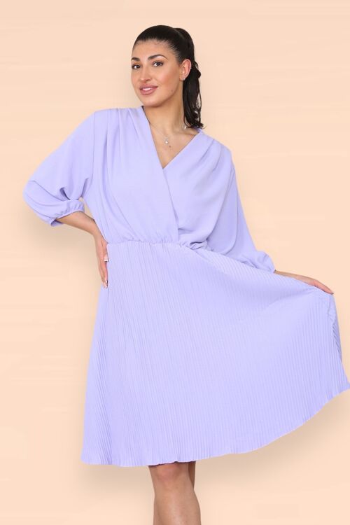 CrossOver Pleated Midi Dress