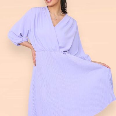 CrossOver Pleated Midi Dress