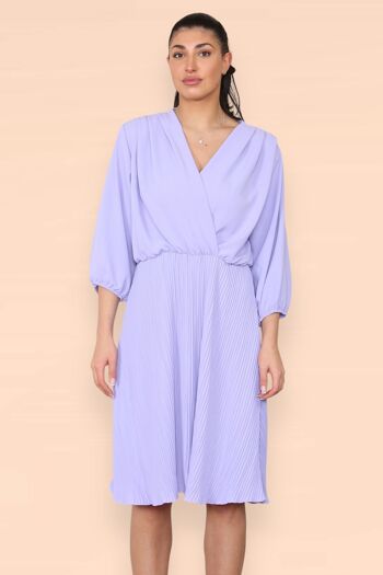 Robe midi plissée croisée 4