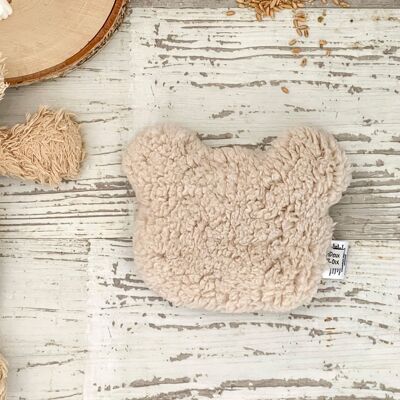 Dry hot water bottle - MOUMOUTE BEAR - light beige