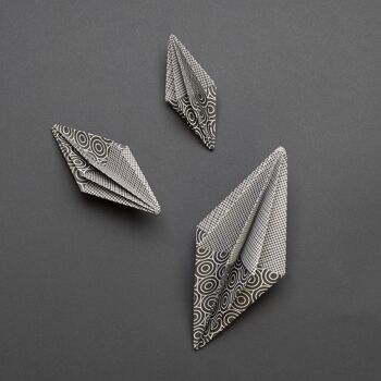 Papier origami noir et blanc pour loisirs créatifs - papier scrapbooking noir recto verso motif cercles et filets, 25 feuilles, papier recyclé 15x15 cm 5