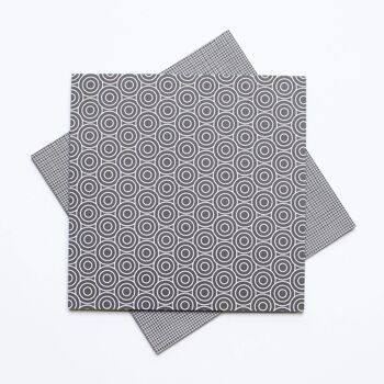 Papier origami noir et blanc pour loisirs créatifs - papier scrapbooking noir recto verso motif cercles et filets, 25 feuilles, papier recyclé 15x15 cm 6