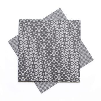 Papier origami noir et blanc pour loisirs créatifs - papier scrapbooking noir recto verso motif cercles et filets, 25 feuilles, papier recyclé 15x15 cm 8