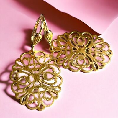 "PATRICIA" earrings, fine gold-plated brass