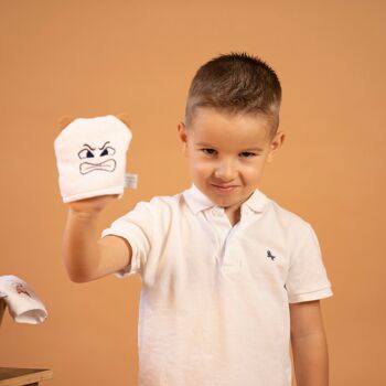 4 gants d'apprentissage enfants ÉMOTION - Galet/blanc 4