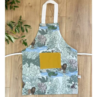 Delantal de cocina infantil - selva/mostaza