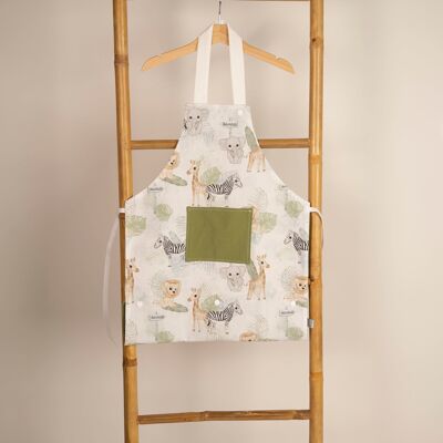 Children's kitchen apron - Safari/Olive green