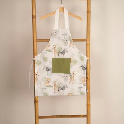 Tablier de cuisine enfant  -  Safari/Vert olive