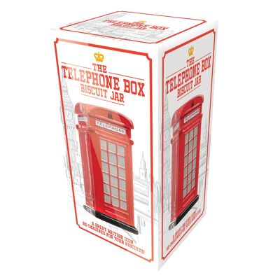 Traditional Airtight Ceramic Red Telephone Box Cookie Jar