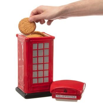 Bocal à biscuits en céramique pour cabine téléphonique rouge 7