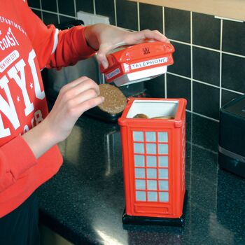 Bocal à biscuits en céramique pour cabine téléphonique rouge 8