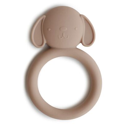 Mushie - Teething Ring - Dog shape - 100% food-grade silicone - 100% free of BPA, BPS, PVC and phthalates - 6.8 x 1.42 x 10.46 cm
