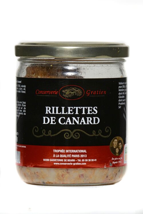 Rillettes de canard, conserverie GRATIEN, la verrine de 310g