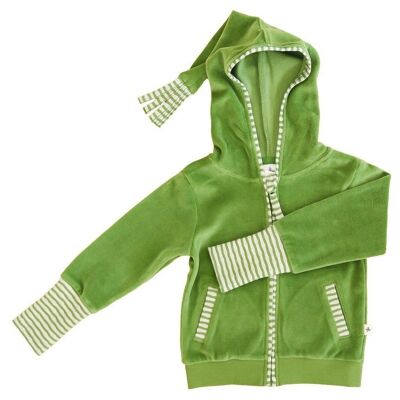 2293 | Chaqueta con capucha para bebé con capucha en punta - verde bosque