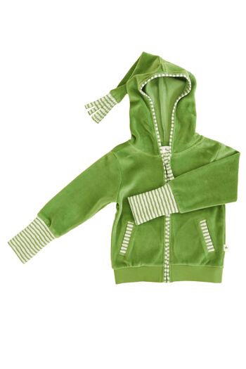 2293 | Veste à capuche bébé à capuche pointue - vert forêt 2