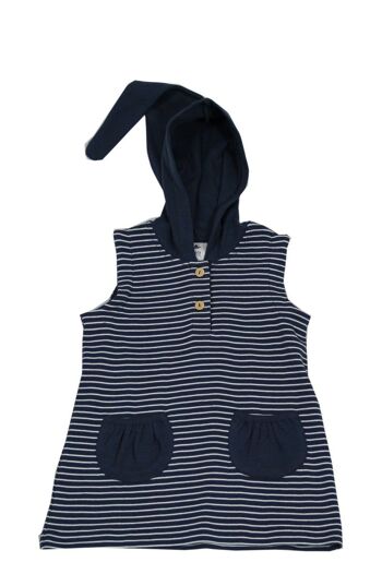 IDN 2031 | Robe tunique enfant - blanc indigo 1