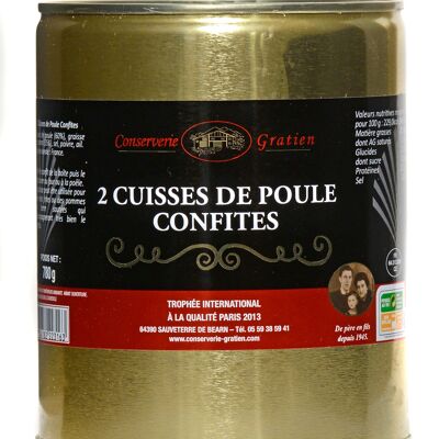 2 cosce di pollo candite, conserve GRATIEN, scatola da 780 g