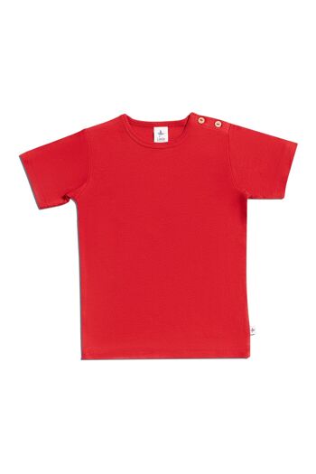 2469 | Chemise basique à manches courtes pour enfants - Rouge brique 1