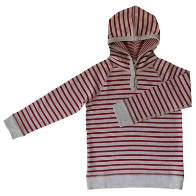 2463 | Baby reversible hoodie - grey-brick red