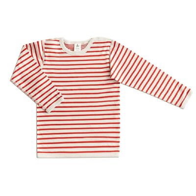 2460| Maglia reversibile a maniche lunghe per bambini - grigio-rosso mattone