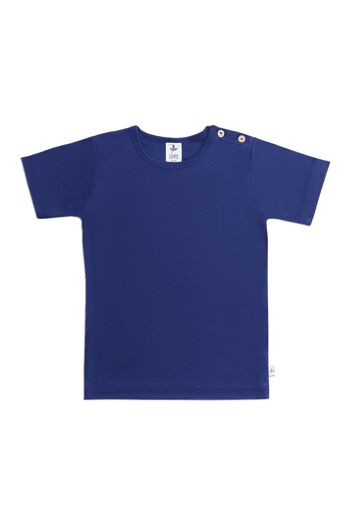 2245 | Chemise basique manches courtes enfant - bleu foncé 1