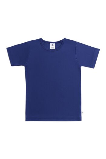 2245 | Chemise basique manches courtes enfant - bleu foncé 4