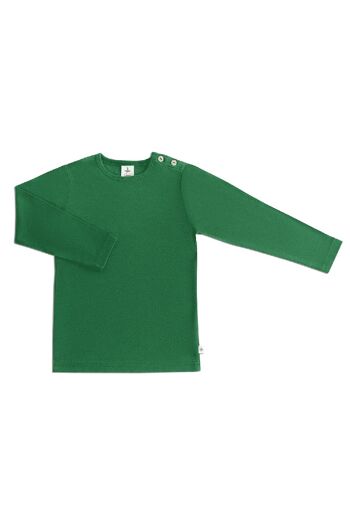 2062 | Chemise basique manches longues enfant - vert mousse 1