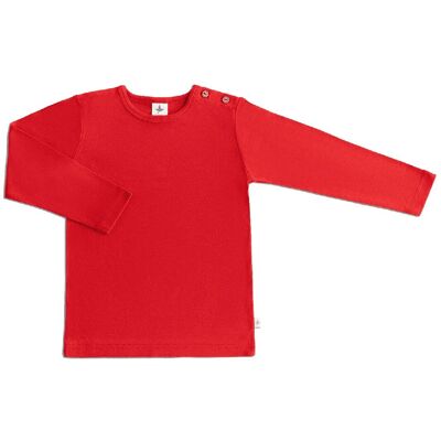 2064| Camicia basic a maniche lunghe per bambini - Rosso mattone