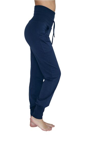 4082NV | Pantalon de yoga femme avec ceinture rabattable - marine 2