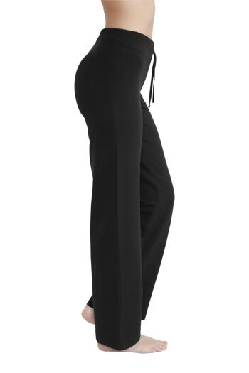 4207S | Pantalon de yoga taille côtelée femme - noir 2