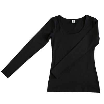 4412S | Camisa de mujer de manga larga elástica - negro