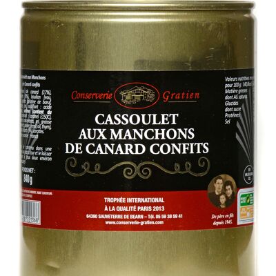 Cassoulet con maniche d'anatra confit, conserve GRATIEN, scatola da 840 g