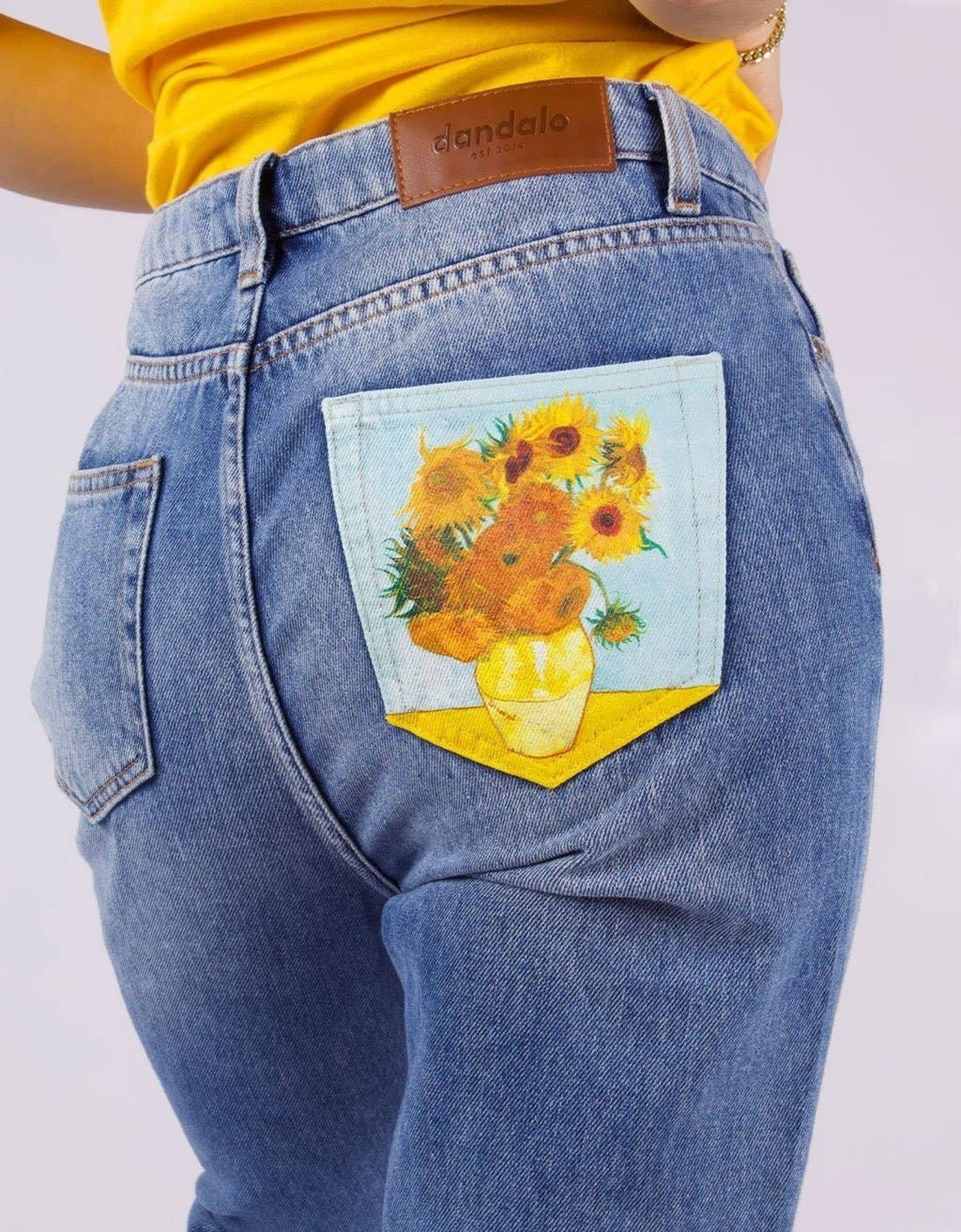 Buy wholesale Jeans with Painting Sunflowers__IT 38