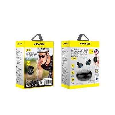 Auriculares inalámbricos Bluetooth con estuche de carga - T60 - Awei - 888841