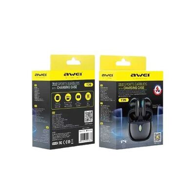 Écouteurs Bluetooth sans fil avec étui de chargement - T39 - Awei - 888643 - Noir