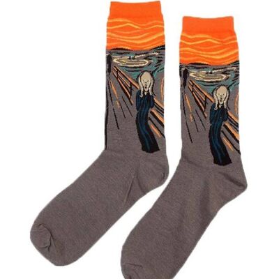 Socks with painting "The Scream by Munch"__default