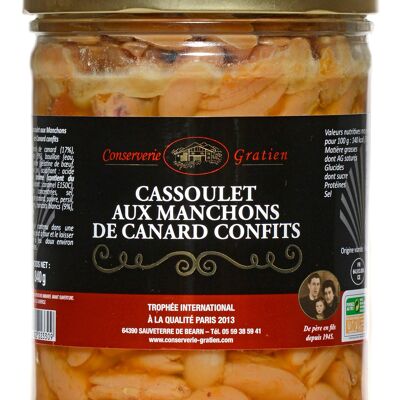 Cassoulet con mangas de pato confitado, conservera GRATIEN, tarro 840g