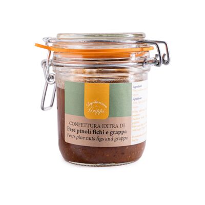 Extra jam of pears, pine nuts, figs and grappa - 270g jar