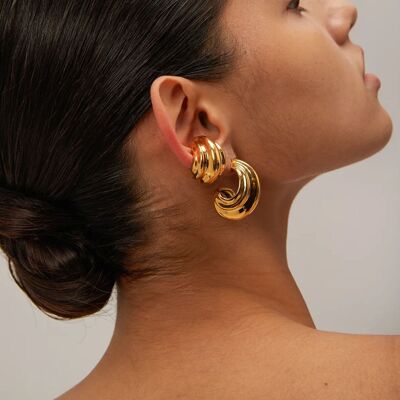 Boucles d'oreilles plaquées or 18 carats, bijoux tendance