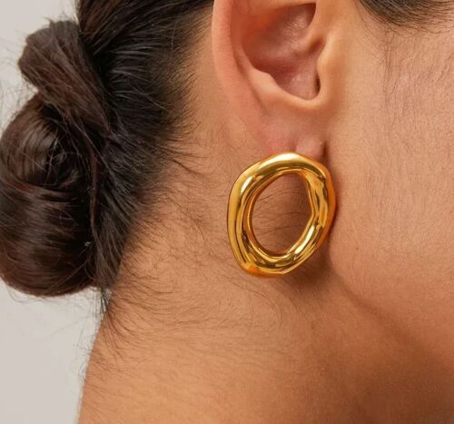 18k gold plated earstuds hoops minimal classy