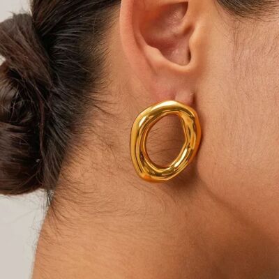 Cerchi per orecchini placcati in oro 18 carati, di classe minimale