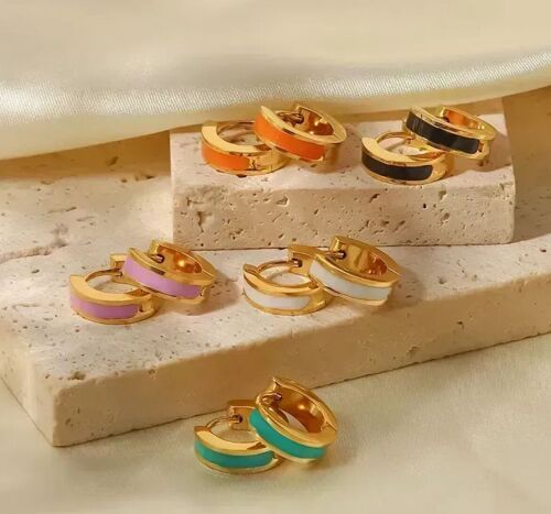 gold plated earring set small various colours