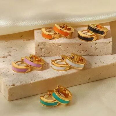 gold plated earring set small various colours